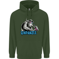 Ginpanzee Funny Gin Drinker Monkey Alcohol Mens 80% Cotton Hoodie Forest Green