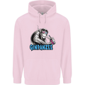 Ginpanzee Funny Gin Drinker Monkey Alcohol Mens 80% Cotton Hoodie Light Pink