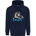 Ginpanzee Funny Gin Drinker Monkey Alcohol Mens 80% Cotton Hoodie Navy Blue