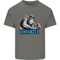 Ginpanzee Funny Gin Drinker Monkey Alcohol Mens Cotton T-Shirt Tee Top Charcoal