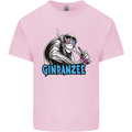 Ginpanzee Funny Gin Drinker Monkey Alcohol Mens Cotton T-Shirt Tee Top Light Pink