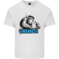 Ginpanzee Funny Gin Drinker Monkey Alcohol Mens Cotton T-Shirt Tee Top White