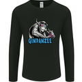 Ginpanzee Funny Gin Drinker Monkey Alcohol Mens Long Sleeve T-Shirt Black