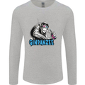 Ginpanzee Funny Gin Drinker Monkey Alcohol Mens Long Sleeve T-Shirt Sports Grey