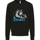 Ginpanzee Funny Gin Drinker Monkey Alcohol Mens Sweatshirt Jumper Black