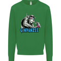 Ginpanzee Funny Gin Drinker Monkey Alcohol Mens Sweatshirt Jumper Irish Green