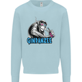 Ginpanzee Funny Gin Drinker Monkey Alcohol Mens Sweatshirt Jumper Light Blue