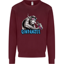 Ginpanzee Funny Gin Drinker Monkey Alcohol Mens Sweatshirt Jumper Maroon