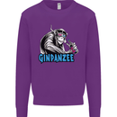 Ginpanzee Funny Gin Drinker Monkey Alcohol Mens Sweatshirt Jumper Purple