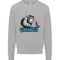 Ginpanzee Funny Gin Drinker Monkey Alcohol Mens Sweatshirt Jumper Sports Grey