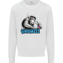 Ginpanzee Funny Gin Drinker Monkey Alcohol Mens Sweatshirt Jumper White