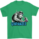 Ginpanzee Funny Gin Drinker Monkey Alcohol Mens T-Shirt Cotton Gildan Irish Green