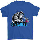 Ginpanzee Funny Gin Drinker Monkey Alcohol Mens T-Shirt Cotton Gildan Royal Blue
