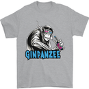 Ginpanzee Funny Gin Drinker Monkey Alcohol Mens T-Shirt Cotton Gildan Sports Grey
