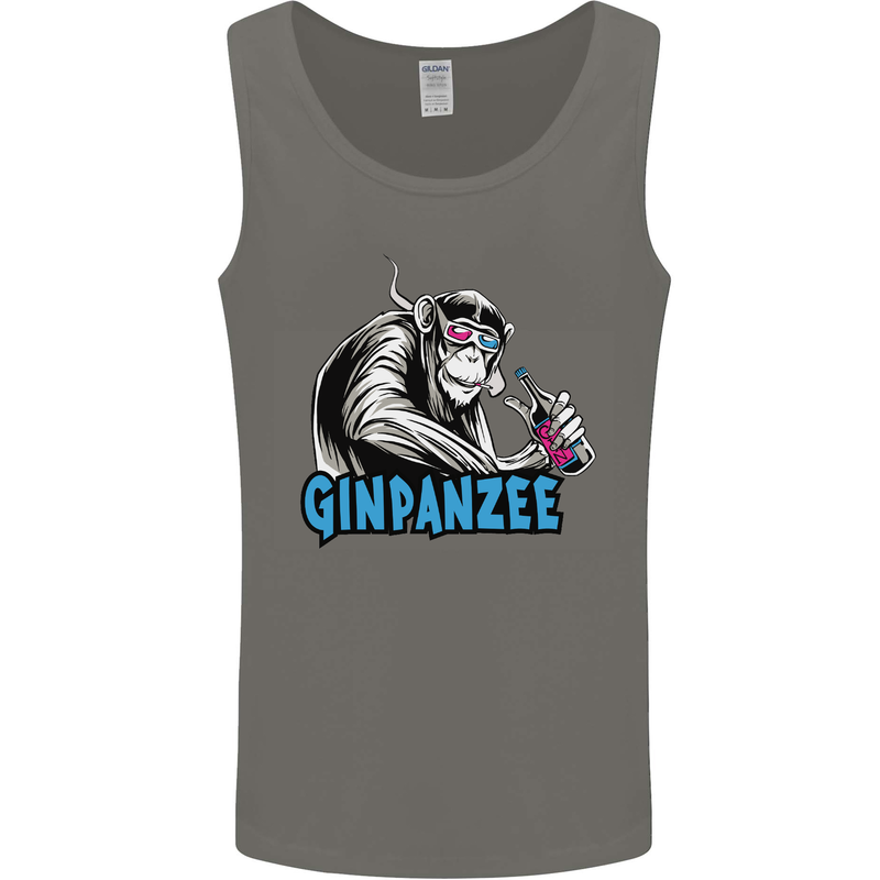 Ginpanzee Funny Gin Drinker Monkey Alcohol Mens Vest Tank Top Charcoal