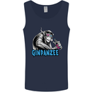 Ginpanzee Funny Gin Drinker Monkey Alcohol Mens Vest Tank Top Navy Blue