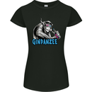 Ginpanzee Funny Gin Drinker Monkey Alcohol Womens Petite Cut T-Shirt Black
