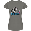 Ginpanzee Funny Gin Drinker Monkey Alcohol Womens Petite Cut T-Shirt Charcoal