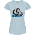 Ginpanzee Funny Gin Drinker Monkey Alcohol Womens Petite Cut T-Shirt Light Blue