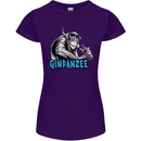 Ginpanzee Funny Gin Drinker Monkey Alcohol Womens Petite Cut T-Shirt Purple