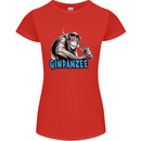 Ginpanzee Funny Gin Drinker Monkey Alcohol Womens Petite Cut T-Shirt Red