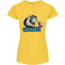 Ginpanzee Funny Gin Drinker Monkey Alcohol Womens Petite Cut T-Shirt Yellow