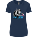 Ginpanzee Funny Gin Drinker Monkey Alcohol Womens Wider Cut T-Shirt Navy Blue