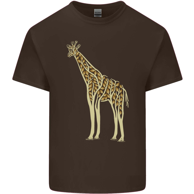 Giraffe Ecology Mens Cotton T-Shirt Tee Top Dark Chocolate