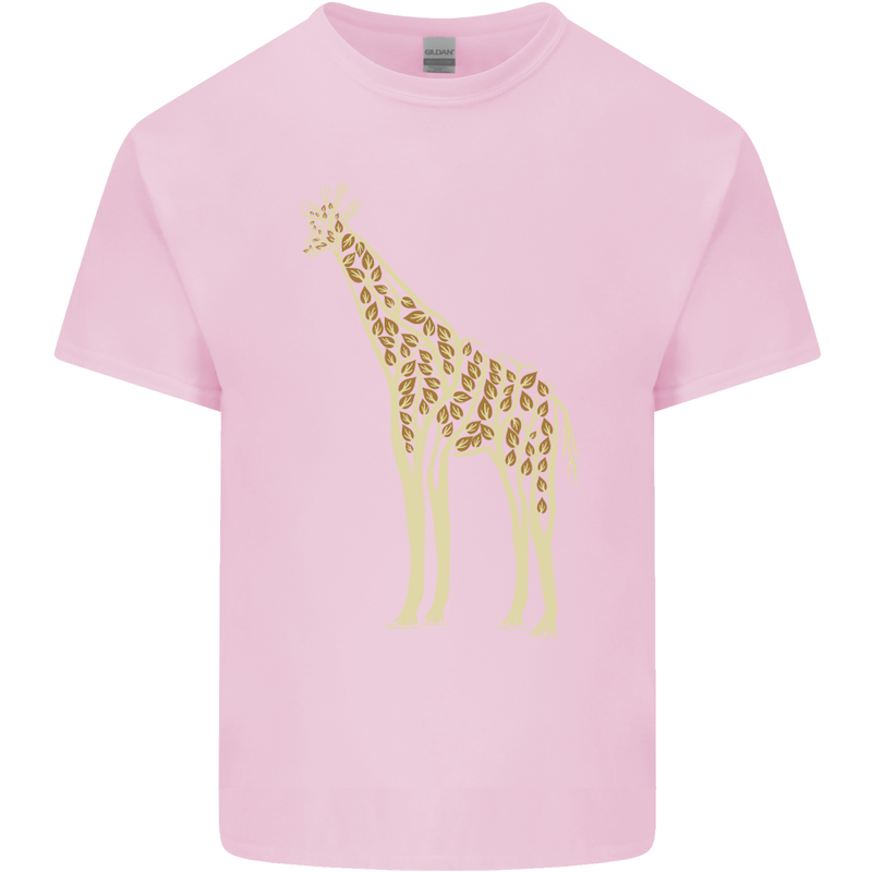 Giraffe Ecology Mens Cotton T-Shirt Tee Top Light Pink