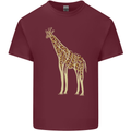 Giraffe Ecology Mens Cotton T-Shirt Tee Top Maroon