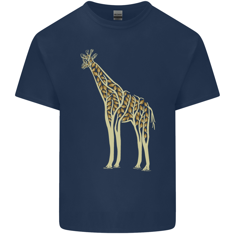 Giraffe Ecology Mens Cotton T-Shirt Tee Top Navy Blue