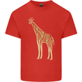 Giraffe Ecology Mens Cotton T-Shirt Tee Top Red