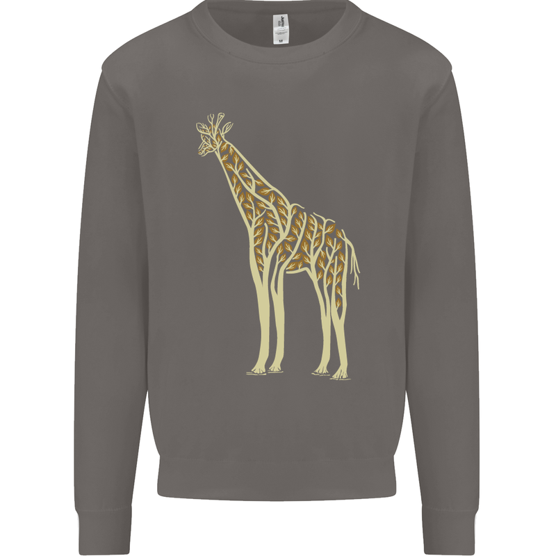Giraffe Ecology Mens Sweatshirt Jumper Charcoal
