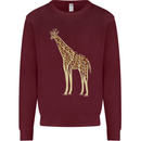 Giraffe Ecology Mens Sweatshirt Jumper Maroon