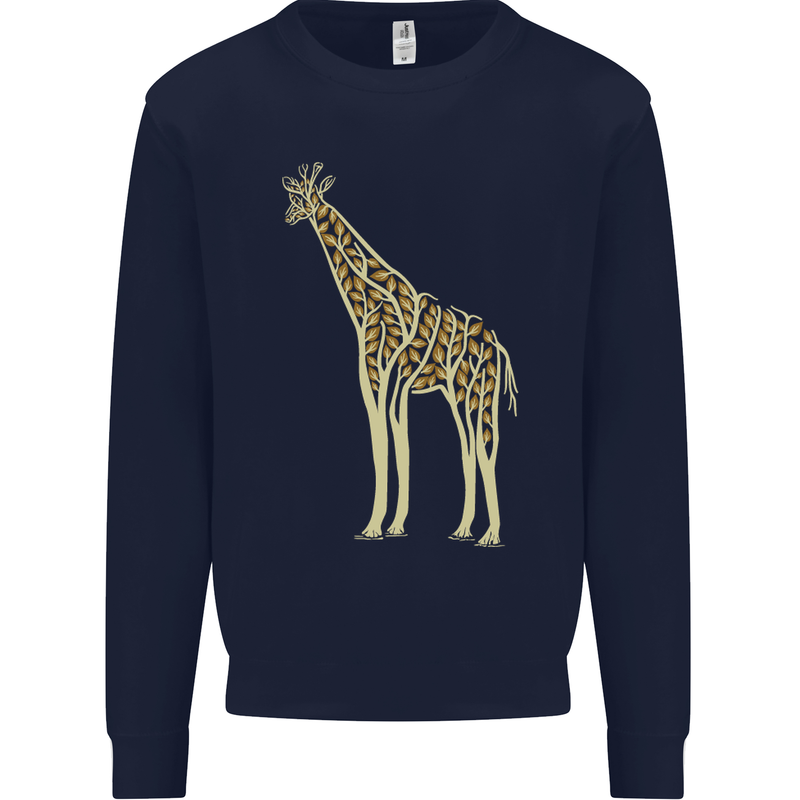 Giraffe Ecology Mens Sweatshirt Jumper Navy Blue