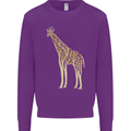 Giraffe Ecology Mens Sweatshirt Jumper Purple