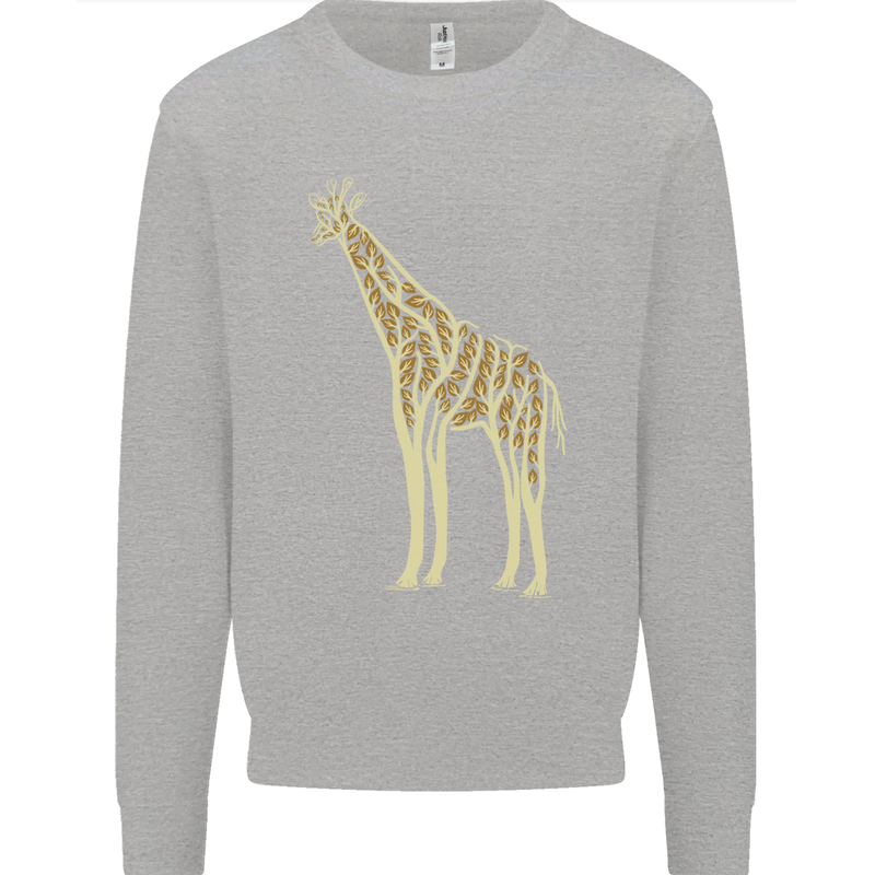 Giraffe Ecology Mens Sweatshirt Jumper Sports Grey
