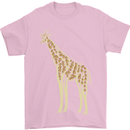 Giraffe Ecology Mens T-Shirt Cotton Gildan Light Pink