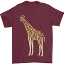Giraffe Ecology Mens T-Shirt Cotton Gildan Maroon