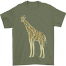 Giraffe Ecology Mens T-Shirt Cotton Gildan Military Green