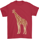 Giraffe Ecology Mens T-Shirt Cotton Gildan Red