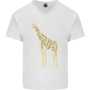 Giraffe Ecology Mens V-Neck Cotton T-Shirt White