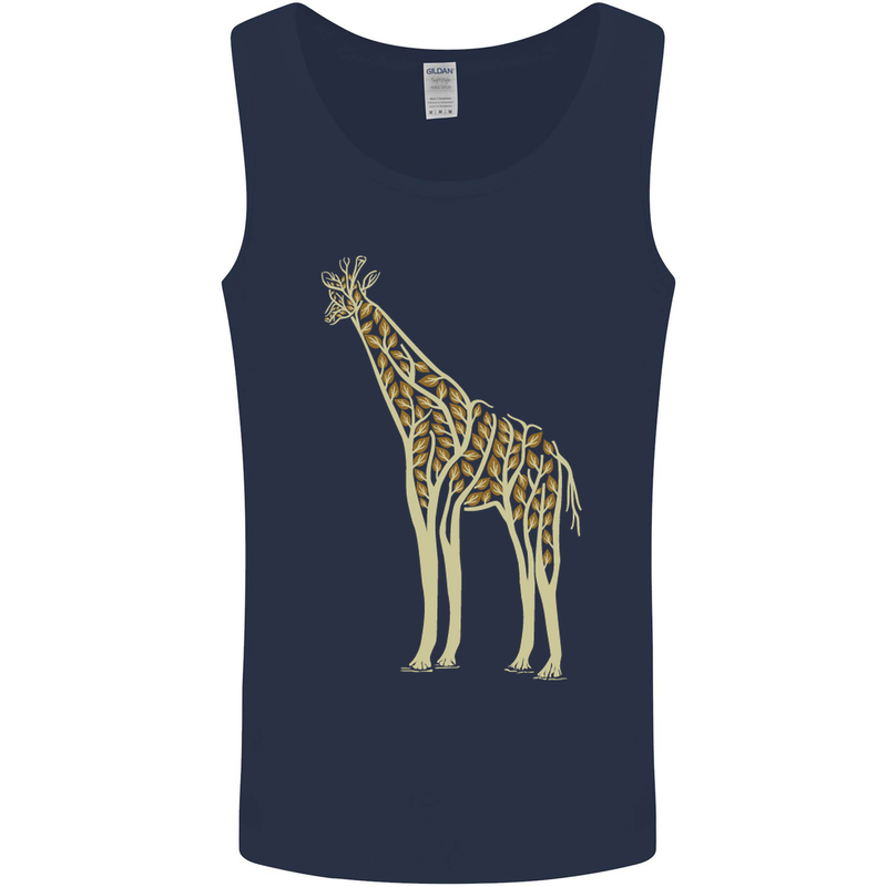 Giraffe Ecology Mens Vest Tank Top Navy Blue