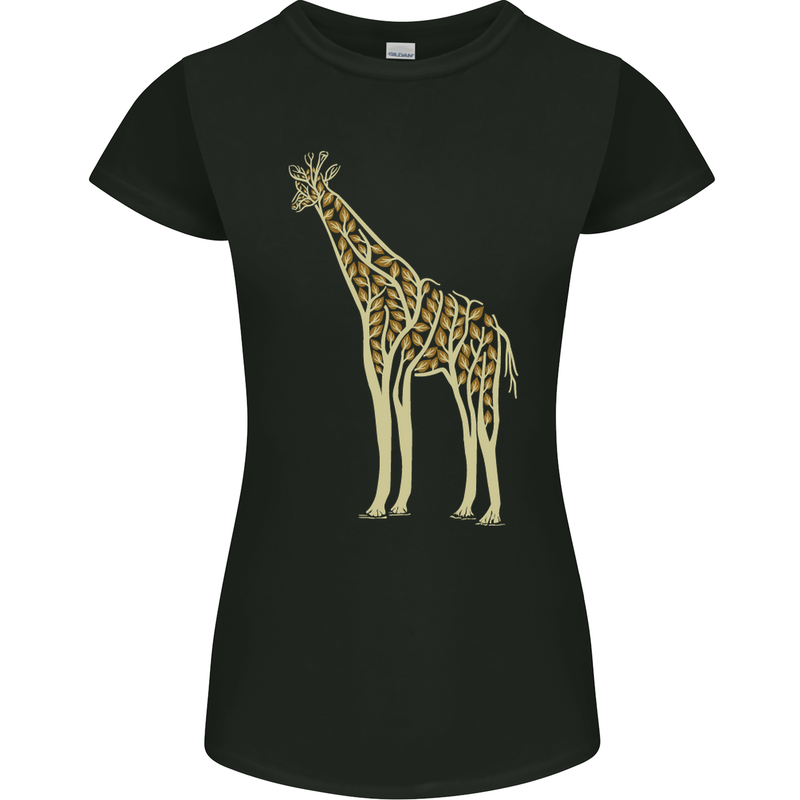 Giraffe Ecology Womens Petite Cut T-Shirt Black