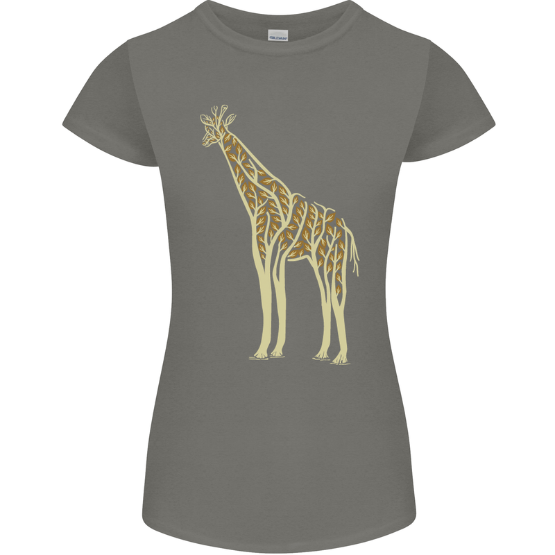 Giraffe Ecology Womens Petite Cut T-Shirt Charcoal