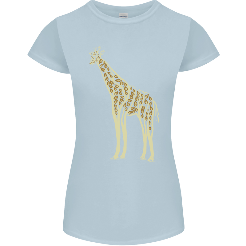 Giraffe Ecology Womens Petite Cut T-Shirt Light Blue