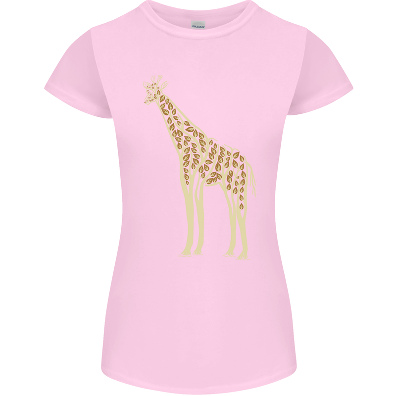 Giraffe Ecology Womens Petite Cut T-Shirt Light Pink