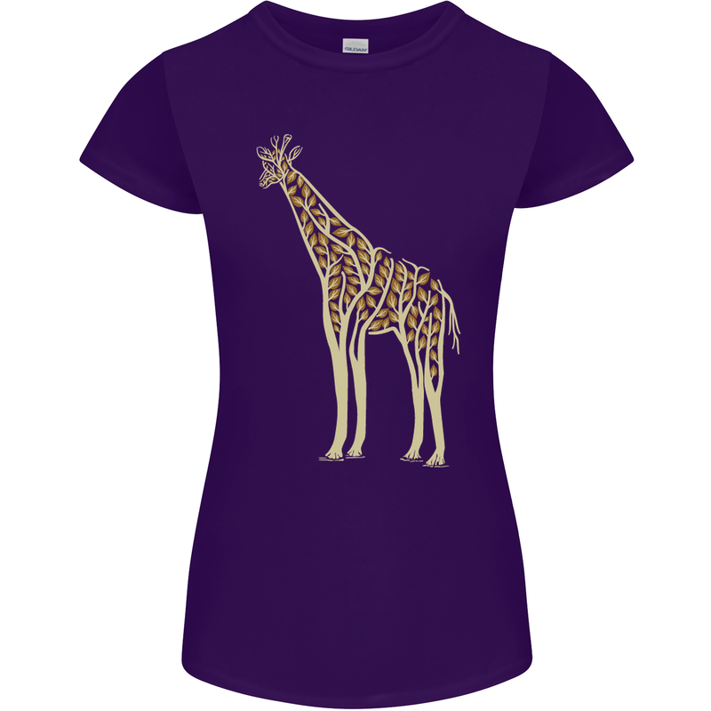 Giraffe Ecology Womens Petite Cut T-Shirt Purple