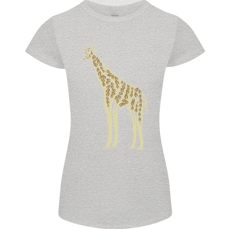 Giraffe Ecology Womens Petite Cut T-Shirt Sports Grey