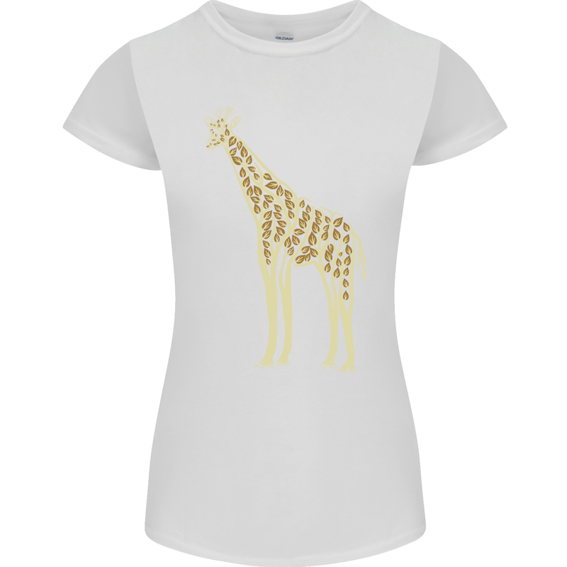 Giraffe Ecology Womens Petite Cut T-Shirt White